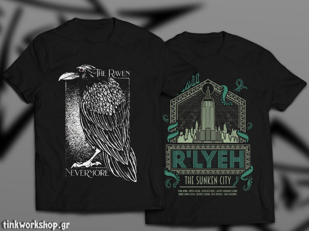 POE&Cthulhu 2xshirts black
